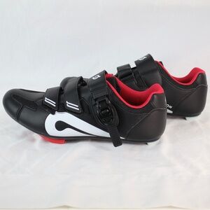 Peloton Black, Red & White Cycling Shoes Size 43